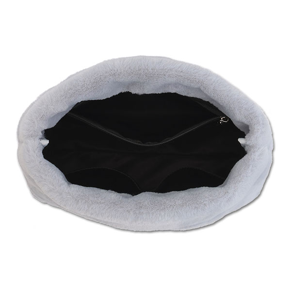 デイジーキルトファー ミニトート(ブルー)