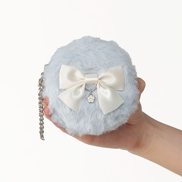 ファーリボン サークルポーチミニ(ブルー)