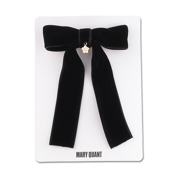 ベロアリボン バレッタ（ブラック）