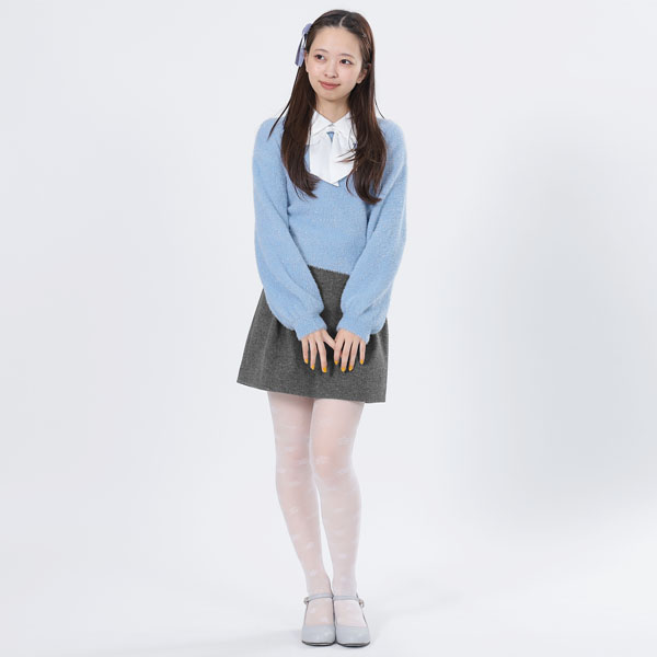 ベロアリボン バレッタ（ブルーグレー）