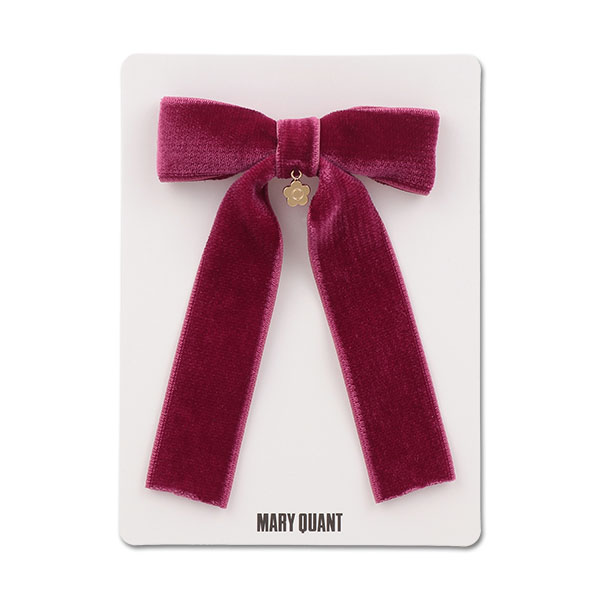 ベロアリボン バレッタ（ボルドー）
