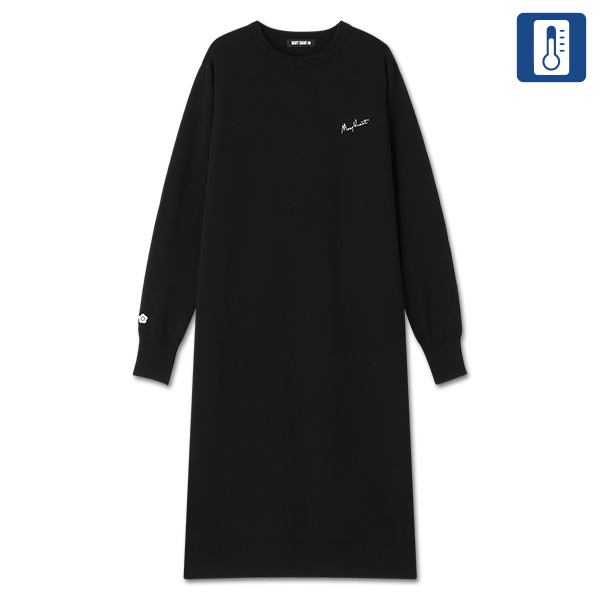 ウォームニット ワンピース（ブラック）