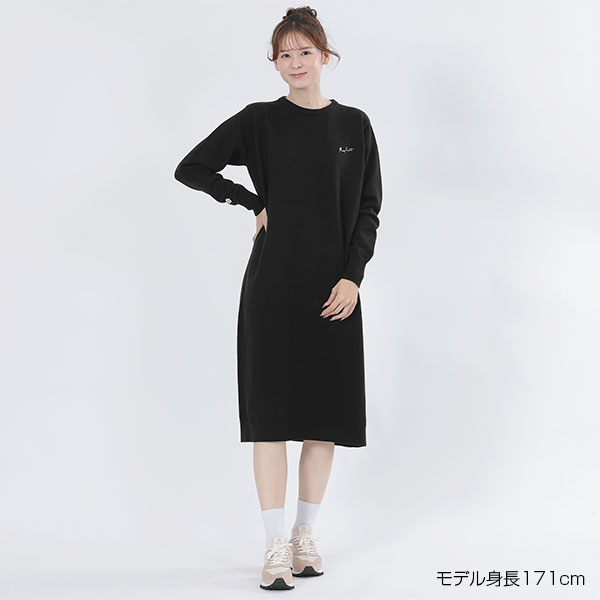ウォームニット ワンピース(ブラック)