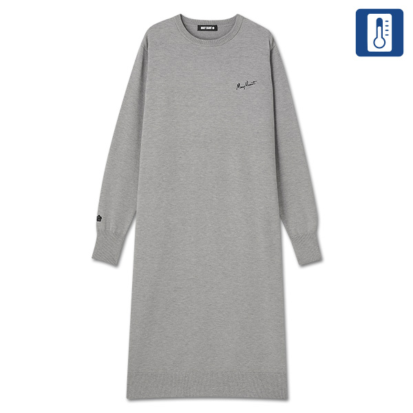 ウォームニット ワンピース（グレー）