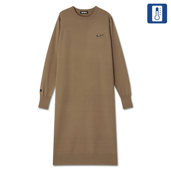 ウォームニット ワンピース（ブラウン）