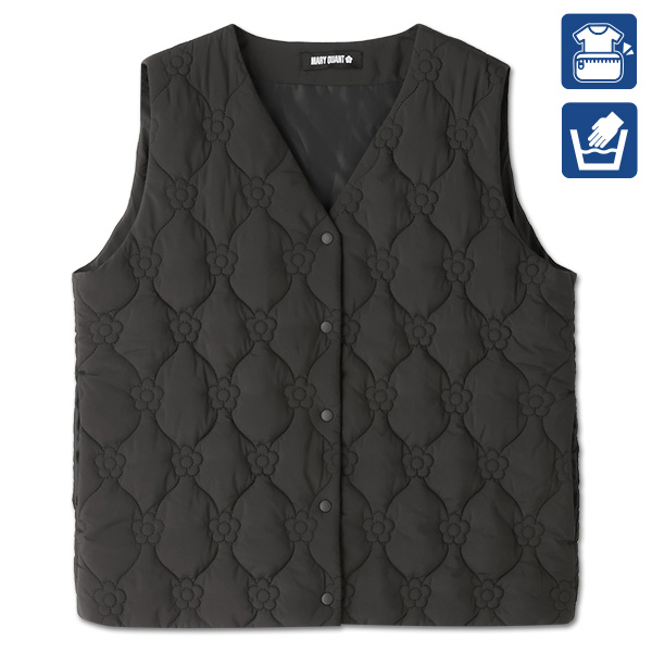 デイジーキルトポケッタブル ベスト（ブラック）