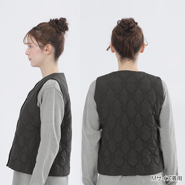 デイジーキルトポケッタブル ベスト(ブラック)