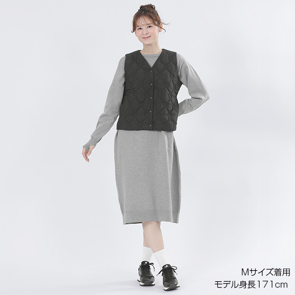 デイジーキルトポケッタブル ベスト(ブラック)