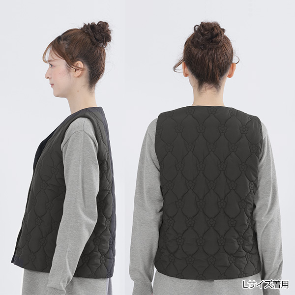 デイジーキルトポケッタブル ベスト(ブラック)