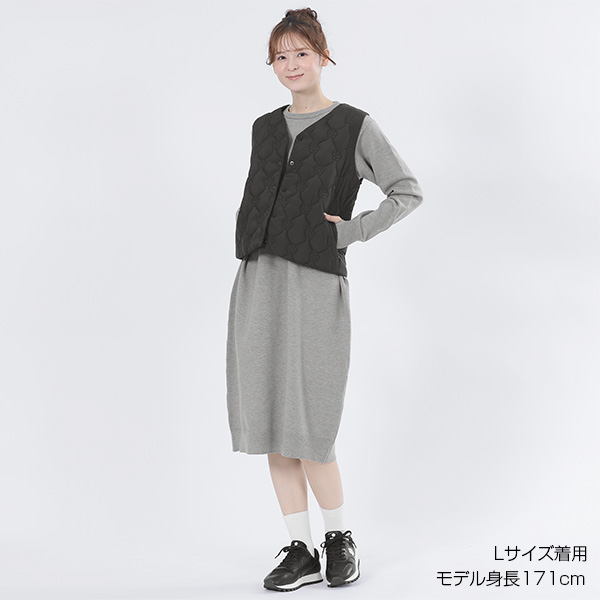 デイジーキルトポケッタブル ベスト(ブラック)