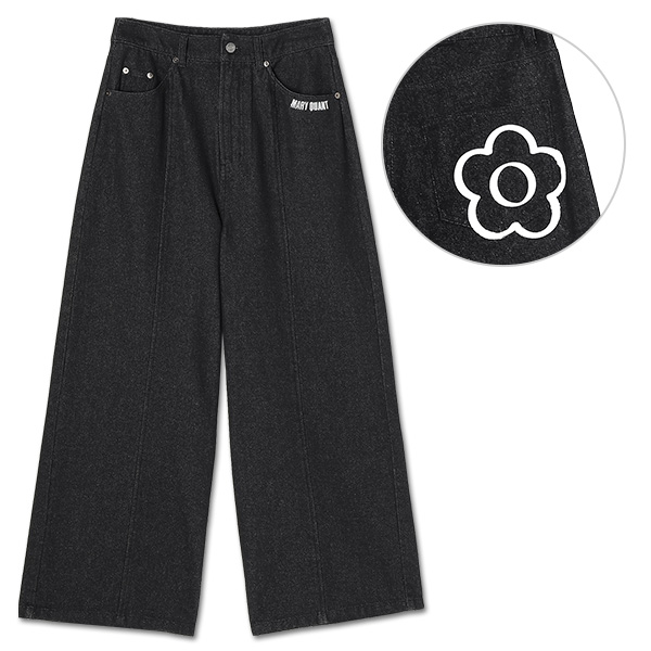 ペイントデイジーデニム パンツ（ブラック）