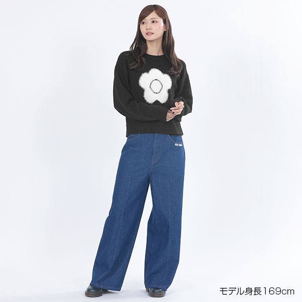 ペイントデイジーデニム パンツ(ブルー)