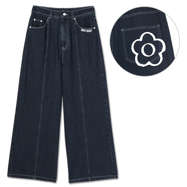 ペイントデイジーデニム パンツ（ネイビー）