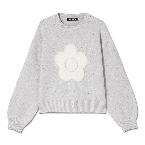 ファーデイジーラメニット プルオーバー（グレー）