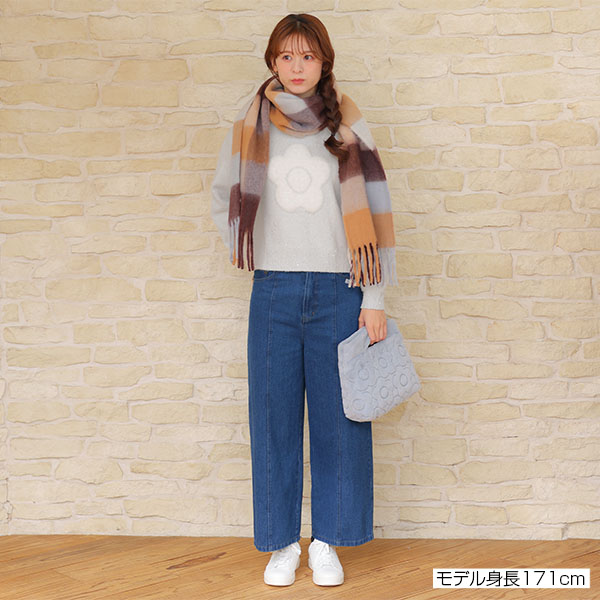 ファーデイジーラメニット プルオーバー(グレー)