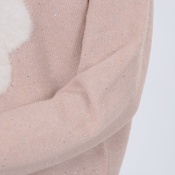 ファーデイジーラメニット プルオーバー(ピンク)