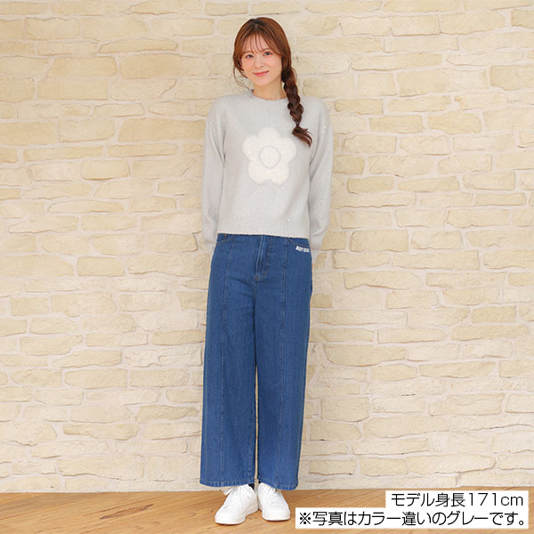 ファーデイジーラメニット プルオーバー(ピンク)