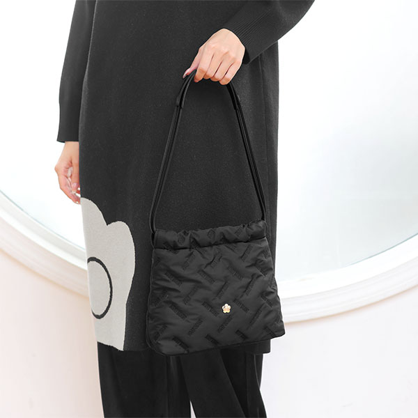 バイアスロゴ刺繍 ミニトート(ブラック)