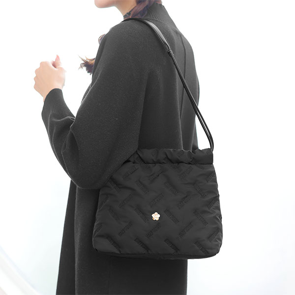 バイアスロゴ刺繍 ミニトート(ブラック)