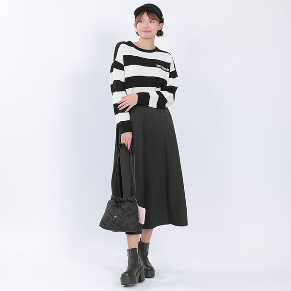 バイアスロゴ刺繍 ミニトート(ブラック)