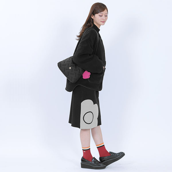 バイアスロゴ刺繍 ミニトート(ブラック)