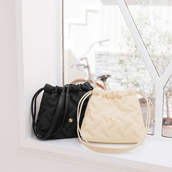 バイアスロゴ刺繍 ミニトート(ブラック)