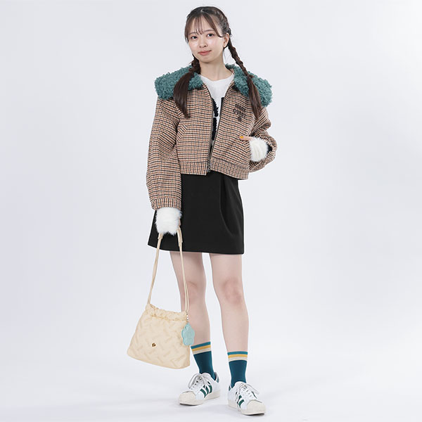 バイアスロゴ刺繍 ミニトート(アイボリー)