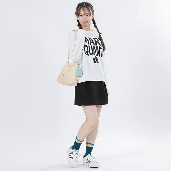 バイアスロゴ刺繍 ミニトート(アイボリー)