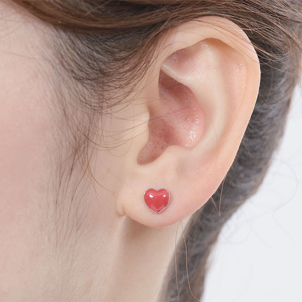 ハートセット ピアス(ブラック)