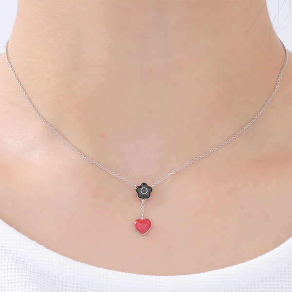 ハートセット ネックレス(ブラック)