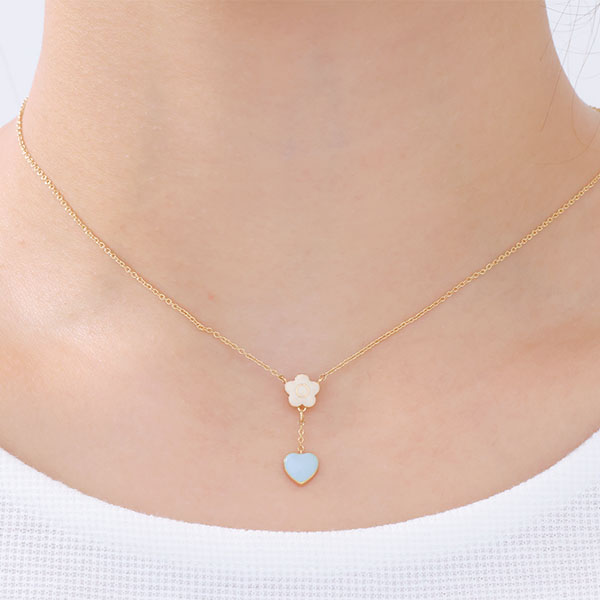 ハートセット ネックレス(ホワイト)