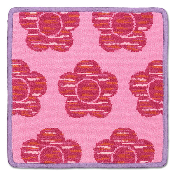 ピクセルデイジーシェニール ミニタオル（ピンク）