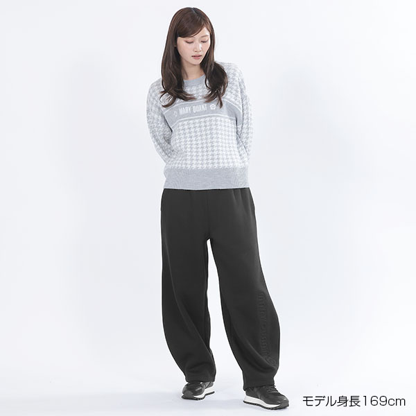 エンボス刺繍 パンツ(ブラック)