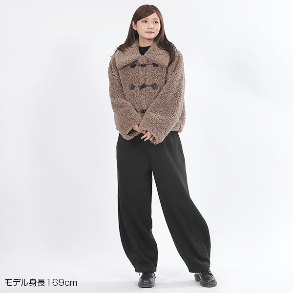 エンボス刺繍 パンツ(ブラック)