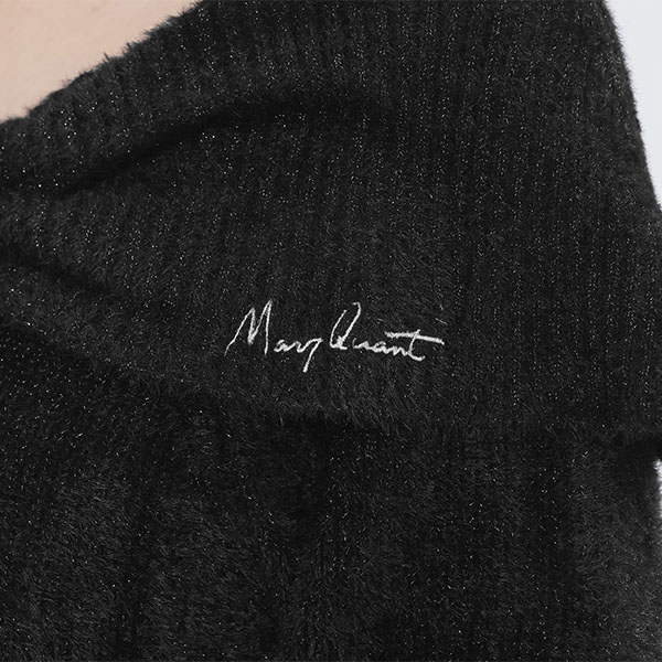 オフショルリボンニット ワンピース(ブラック)