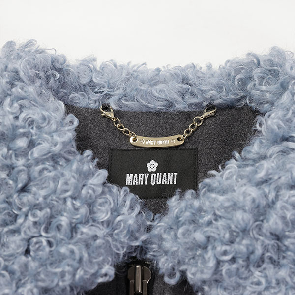 襟ファークロップド ブルゾン(グレー)