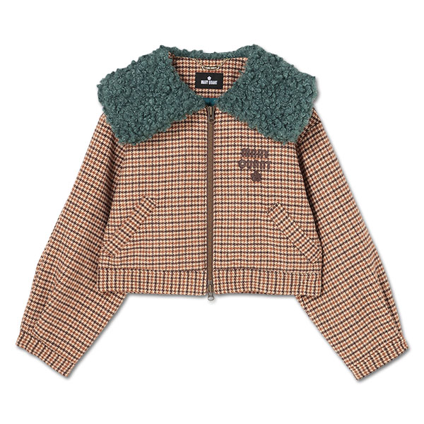 襟ファークロップド ブルゾン（グリーン）