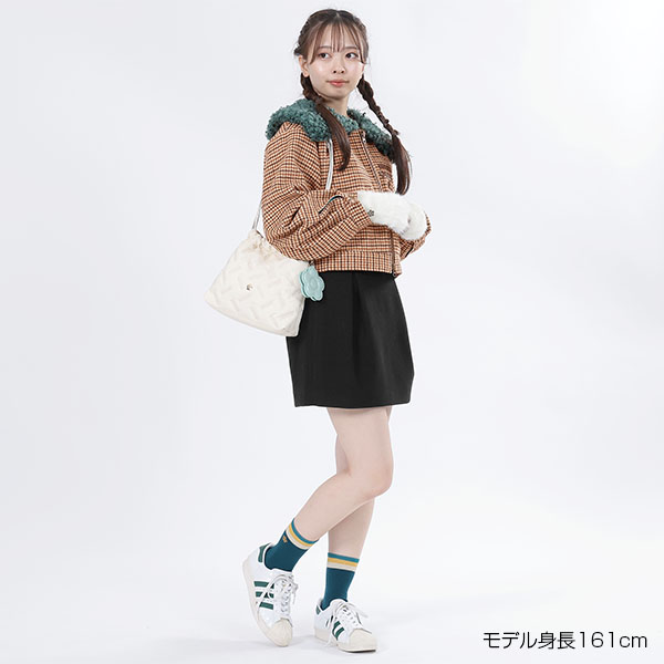 襟ファークロップド ブルゾン(グリーン)