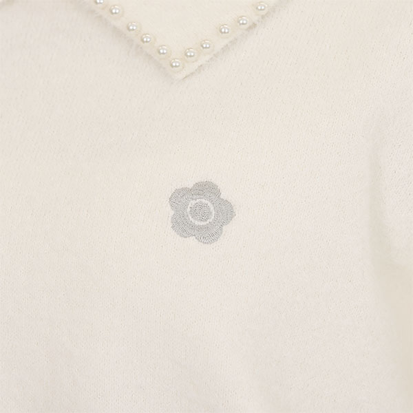 パールシャギーニット プルオーバー(ホワイト)