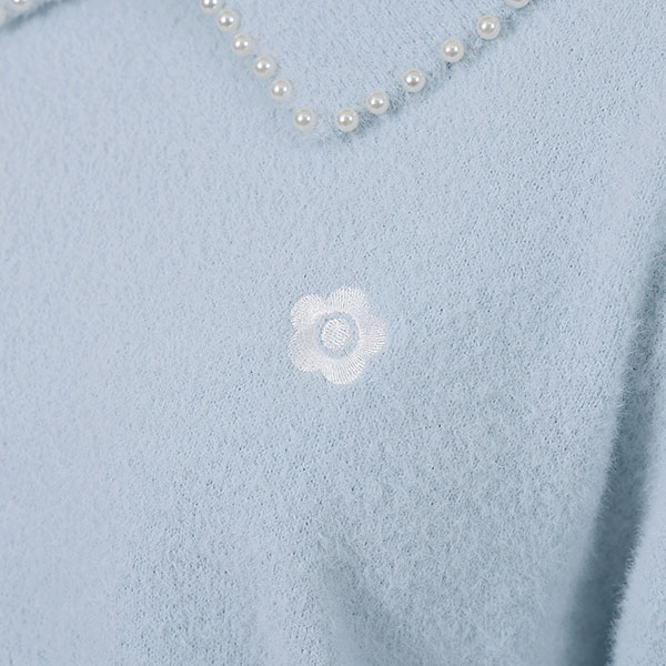 パールシャギーニット プルオーバー(ブルー)