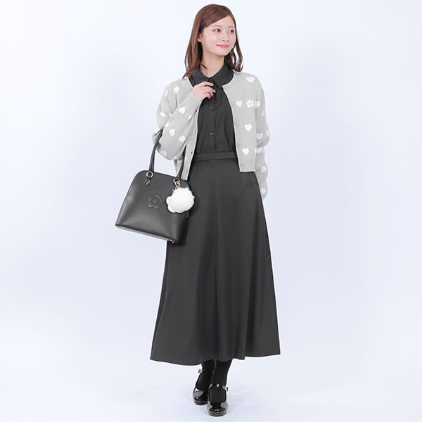 ラウンドシェイプ トート(ブラック)