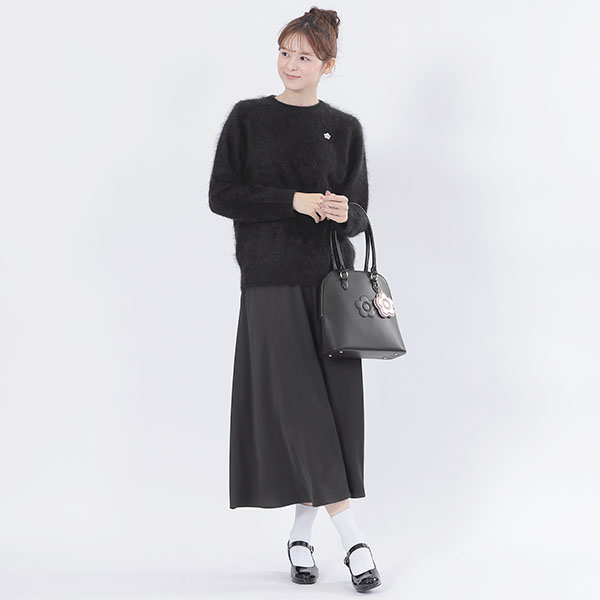 ラウンドシェイプ トート(ブラック)