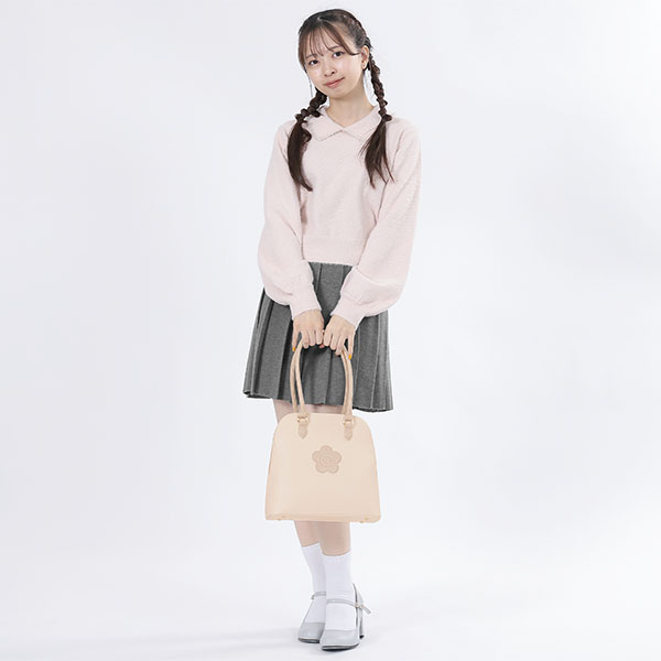 ラウンドシェイプ トート(ライトベージュ)