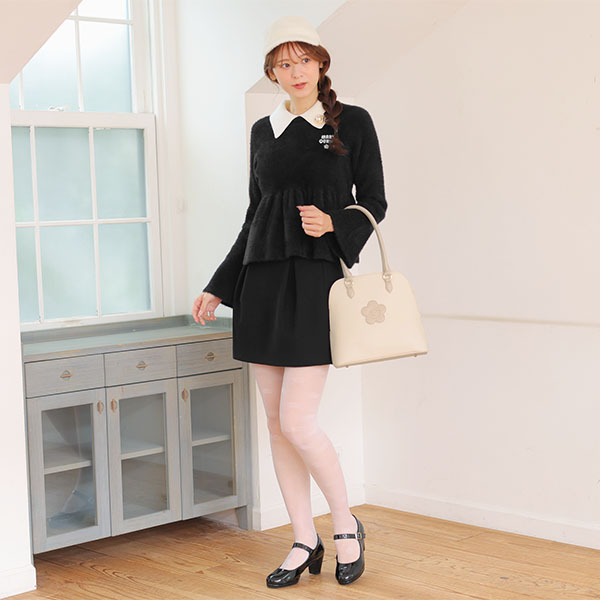 ラウンドシェイプ トート(ライトベージュ)