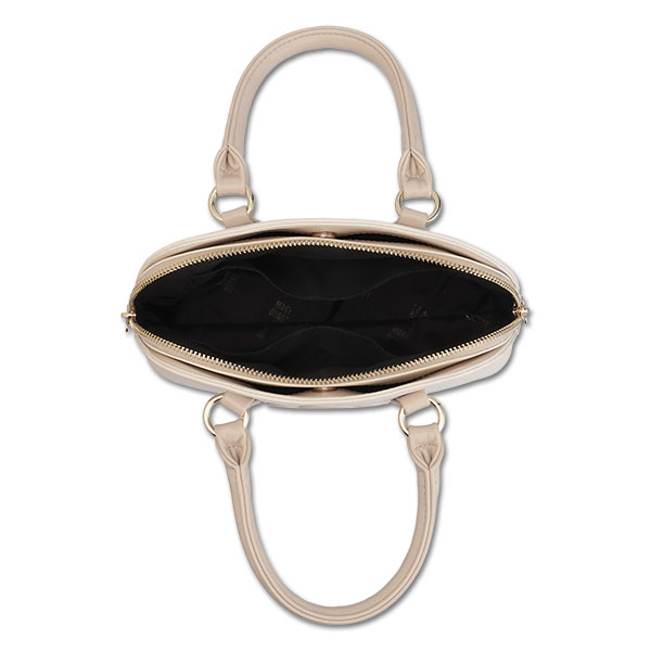 ラウンドシェイプ 2WAYミニトート(ライトベージュ)