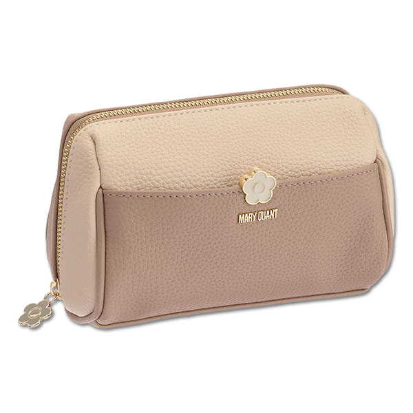 バイカラーエポデイジー オーバルポーチ（ベージュ）