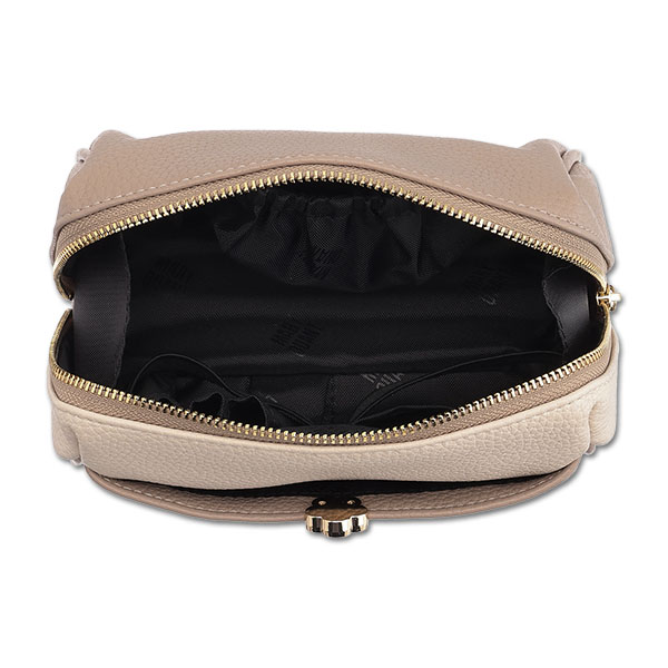 バイカラーエポデイジー オーバルポーチ(ベージュ)