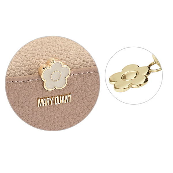 バイカラーエポデイジー オーバルポーチ(ベージュ)