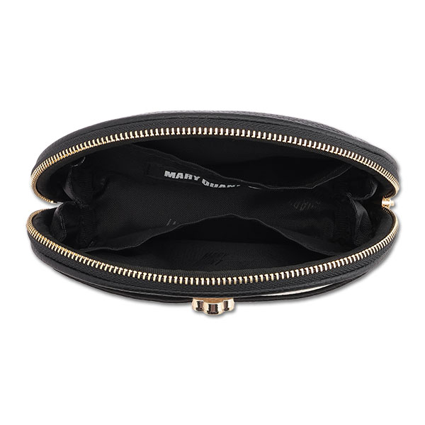 バイカラーエポデイジー ラウンドポーチ(ブラック×ホワイト)