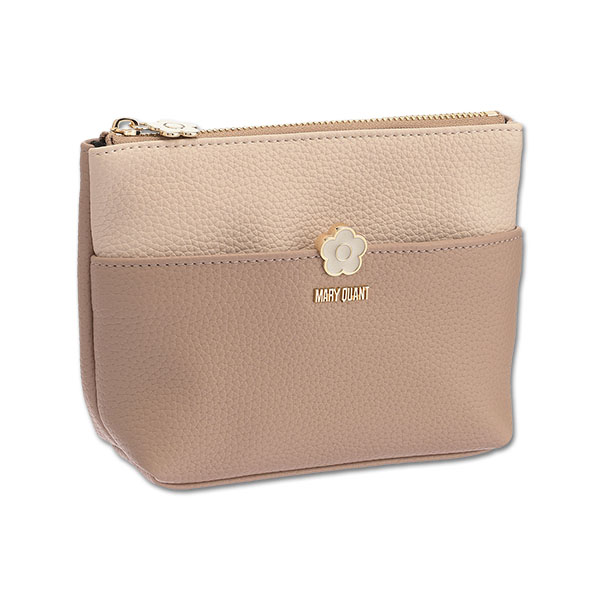 バイカラーエポデイジー 舟型ポーチミニ（ベージュ）